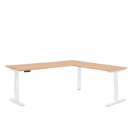 Series L  Adjustable Height Corner Desk with White Legs, Right Handed,,hi-res